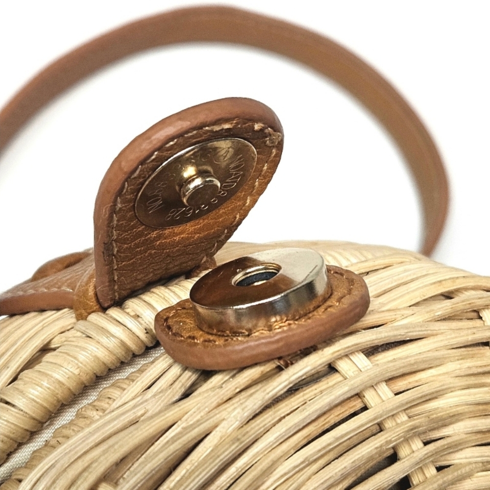 Boho Woven Wicker Canteen Crossbody Bag - Picture 11 of 17
